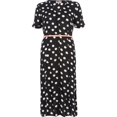 Black Chelsea Girl polka dot midi dress