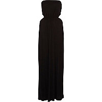 Black cut out side bandeau maxi dress