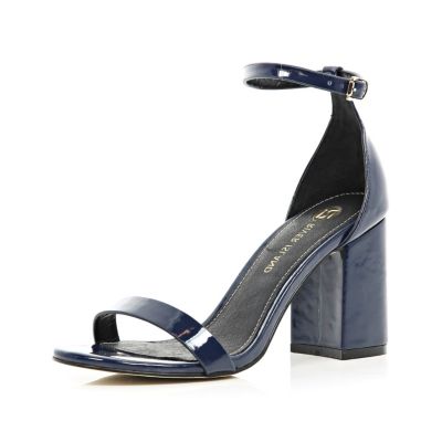 navy barely there sandals