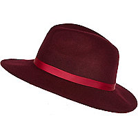 Dark red fedora hat