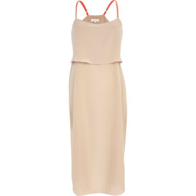 Light pink double layer slip dress