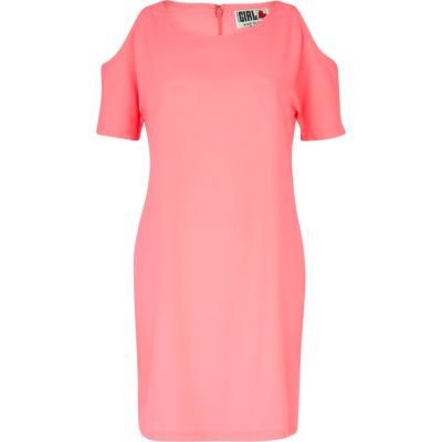Pink Chelsea Girl cold shoulder dress