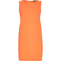 Bright coral sleeveless shift dress