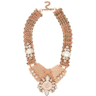 Rose gold tone statement necklace