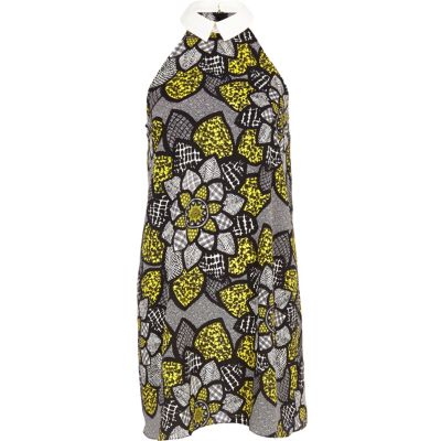 Black Chelsea Girl floral collared dress