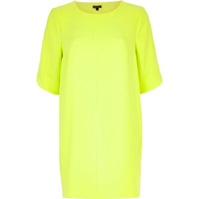 Yellow cut out back shift dress