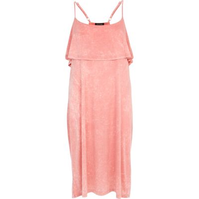 Light pink acid wash cami dress