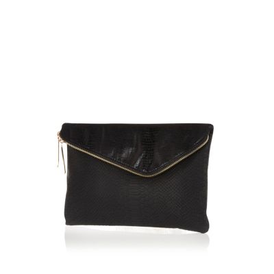 all black clutch bag