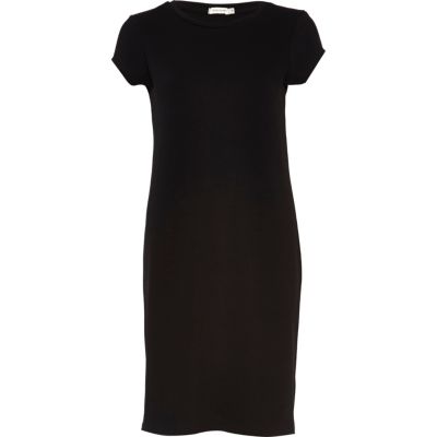 Black crepe midi dress