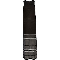 Black crochet semi-sheer maxi dress