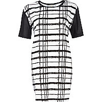 Black and white check print t-shirt dress