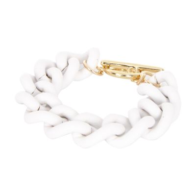 White curb chain bracelet