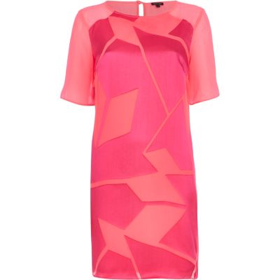 Bright pink burnout shift dress