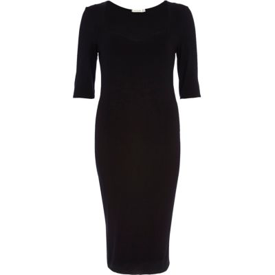 Black sweetheart midi dress