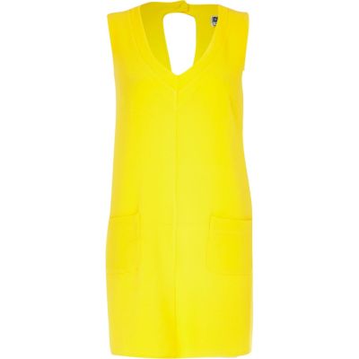 Yellow Chelsea Girl V neck shift dress