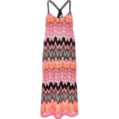 Pink Chelsea Girl zig zag knit maxi dress