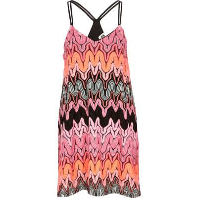 Pink Chelsea Girl zig zag knit mini dress