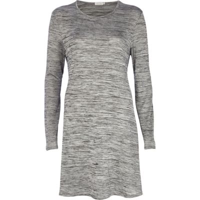 Grey marl textured swing dress