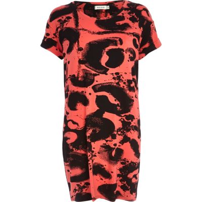 Orange animal print oversized t-shirt