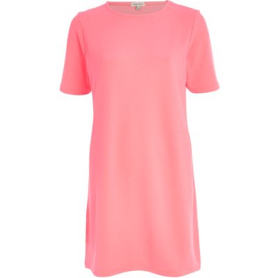 Bright pink t-shirt dress