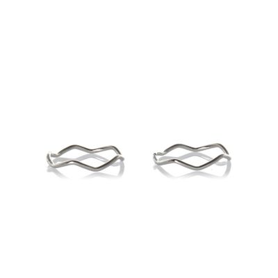 Silver tone wavy midi rings pack