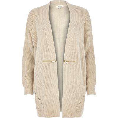 Beige oversized cardigan