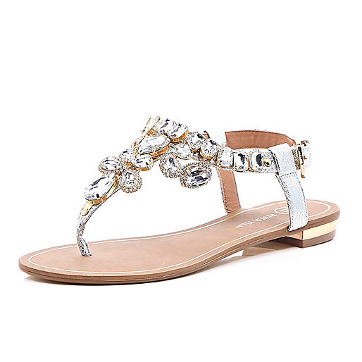... gemstone embellished sandals - flat sandals - shoes  boots - women