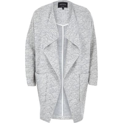 Grey relaxed cotton jersey cocoon jacket