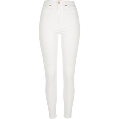 women's white stretch jeggings