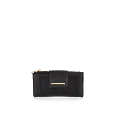 river island black clip top purse