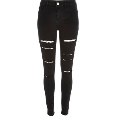 high waisted black jeggings with pockets