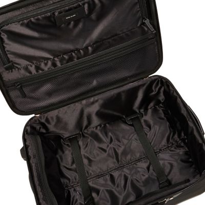 product review river island black patent panel suitcase