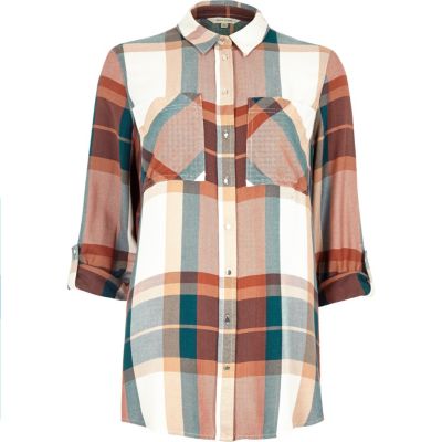 river island checked shirt women's
