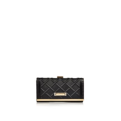 river island black clip top purse