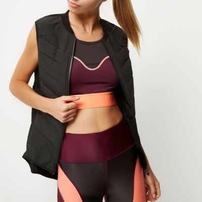 RI Active black padded sports gilet gilets coats / jackets women