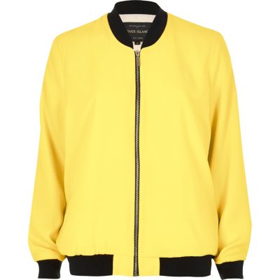 Yellow woven bomber jacket bomber jackets coats / jackets women