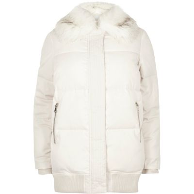 womens cream puffer coat