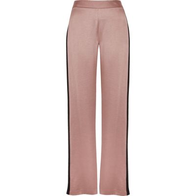 pink side stripe trousers