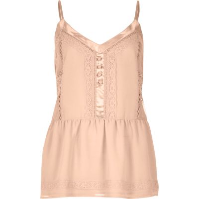Blush pink lace peplum cami top cami / sleeveless tops tops women