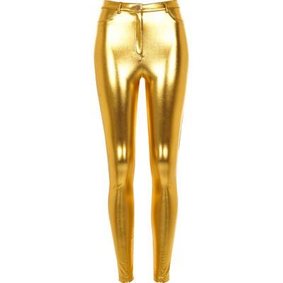 metallic gold trousers