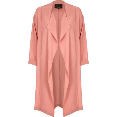 Pink fallaway duster jacket
