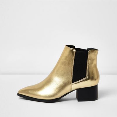 chelsea boots with gold trim