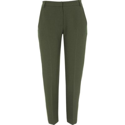 green slim fit trousers