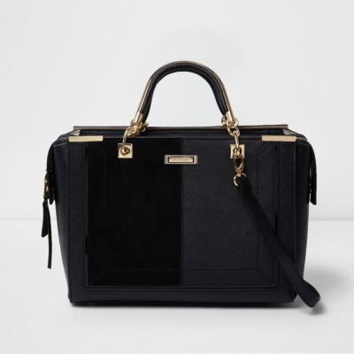 black snakeskin shoulder bag