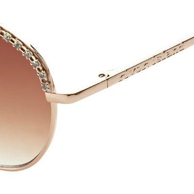 Girls gold diamante aviator sunglasses
