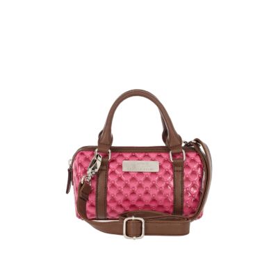 Girls pink barrel quilted bag