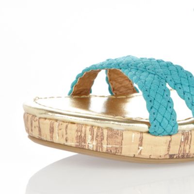 Girls turquoise wedge sandals
