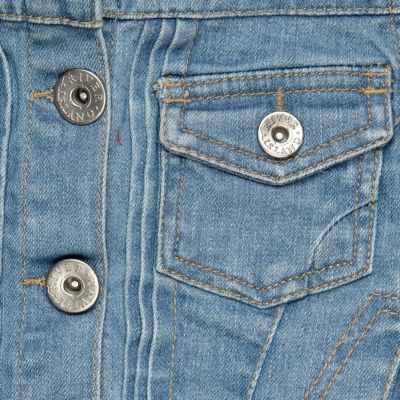 Girls light wash denim gilet