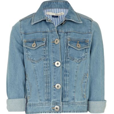 Girls light wash denim jacket