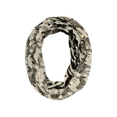 Girls ecru zebra print snood